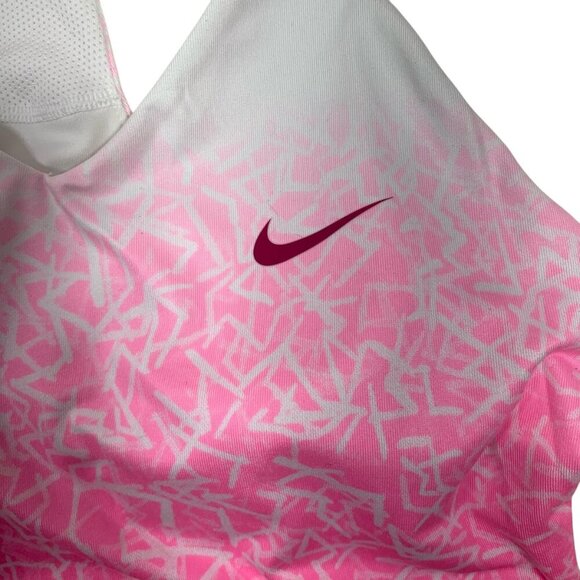 NIKE Womens Advantage Printed Tank - Pink /White sz - Picture 7 of 12